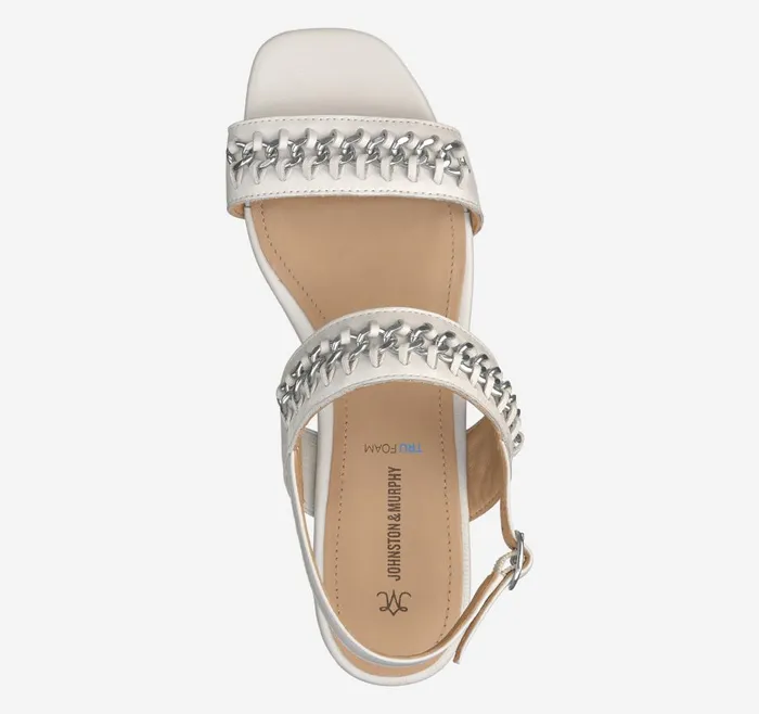 Johnston and Murphy Lilly Chain Sandal Bone Glove Leather Women Sandals Johnston and Murphy Lilly Chain Sandal Bone Glove Leather Women Sandals