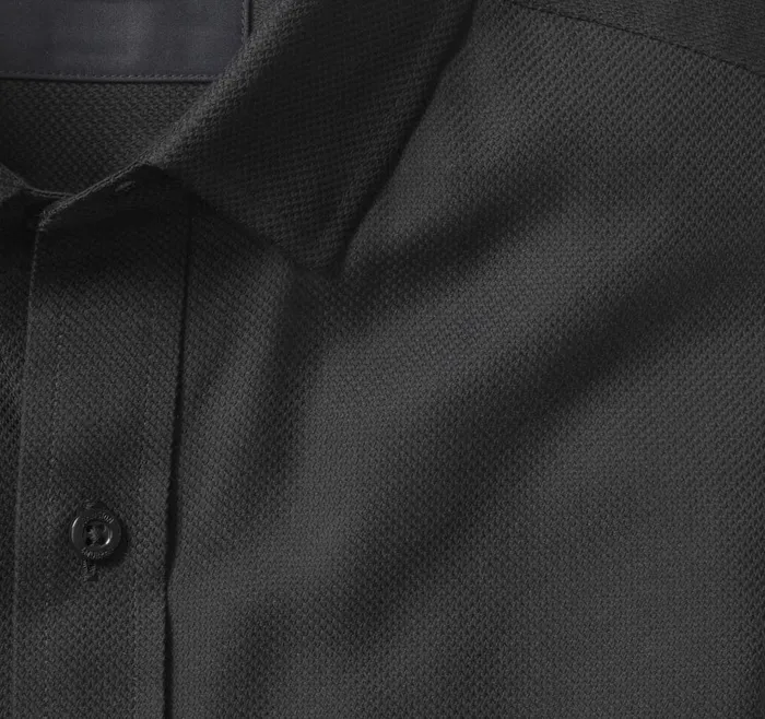 Johnston and Murphy LongSleeve Dress Shirt Black Birdseye Men Shirts