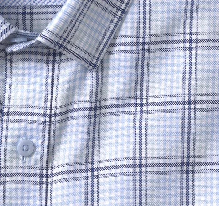 Johnston and Murphy LongSleeve Dress Shirt Mint Shadow Grid Men Shirts