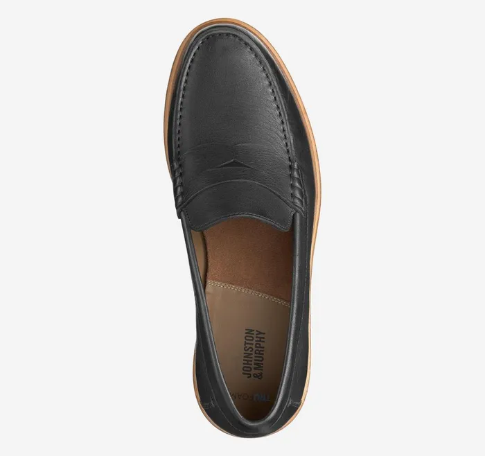 Johnston and Murphy Lyles Penny Black Full Grain Men SlipOns Johnston and Murphy Lyles Penny Black Full Grain Men SlipOns