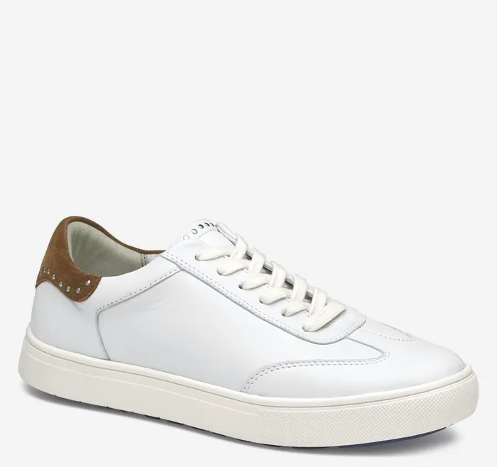 Johnston and Murphy Madison Studded Hybrid White Calfskin Women Sneakers
