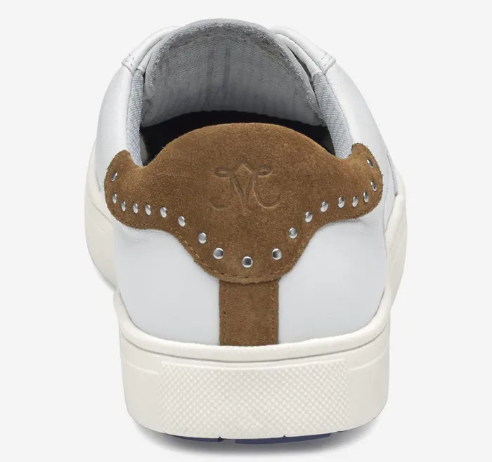 Johnston and Murphy Madison Studded Hybrid White Calfskin Women Sneakers