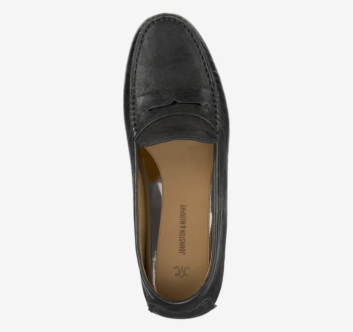 Johnston and Murphy Maggie Penny Black Italian Washed Sheepskin Women Mules and Loafers Johnston and Murphy Maggie Penny Black Italian Washed Sheepskin Women Mules and Loafers