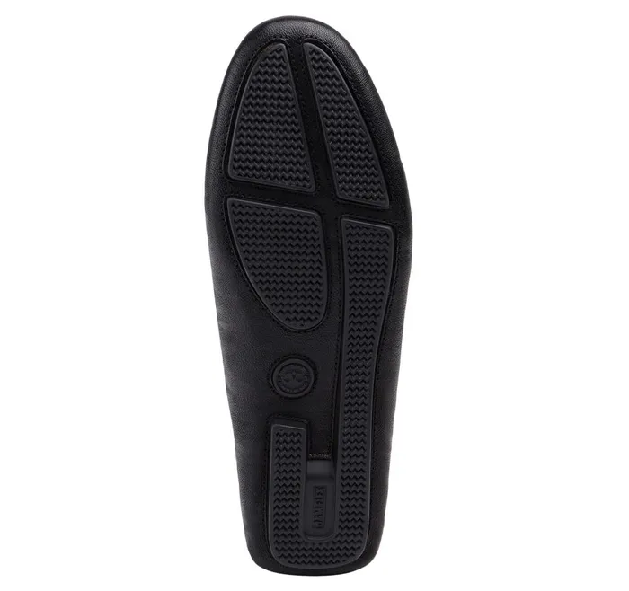 Johnston and Murphy Maggie Penny Black Italian Washed Sheepskin Women Mules and Loafers Johnston and Murphy Maggie Penny Black Italian Washed Sheepskin Women Mules and Loafers