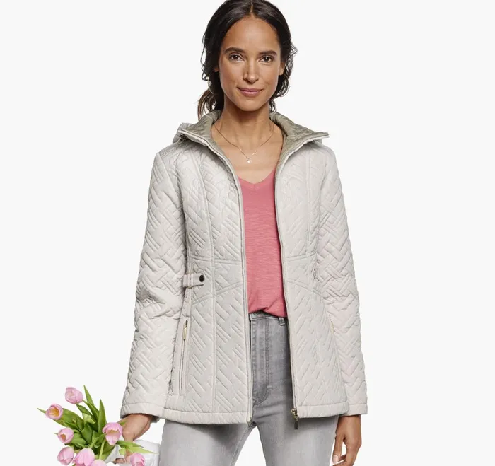Johnston and Murphy Mixed Quilted Jacket Storm Cloud Women Coats Jackets and Vests Johnston and Murphy Mixed Quilted Jacket Storm Cloud Women Coats Jackets and Vests