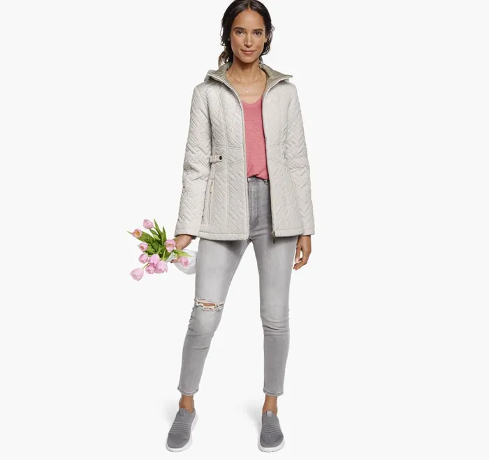Johnston and Murphy Mixed Quilted Jacket Storm Cloud Women Coats Jackets and Vests Johnston and Murphy Mixed Quilted Jacket Storm Cloud Women Coats Jackets and Vests