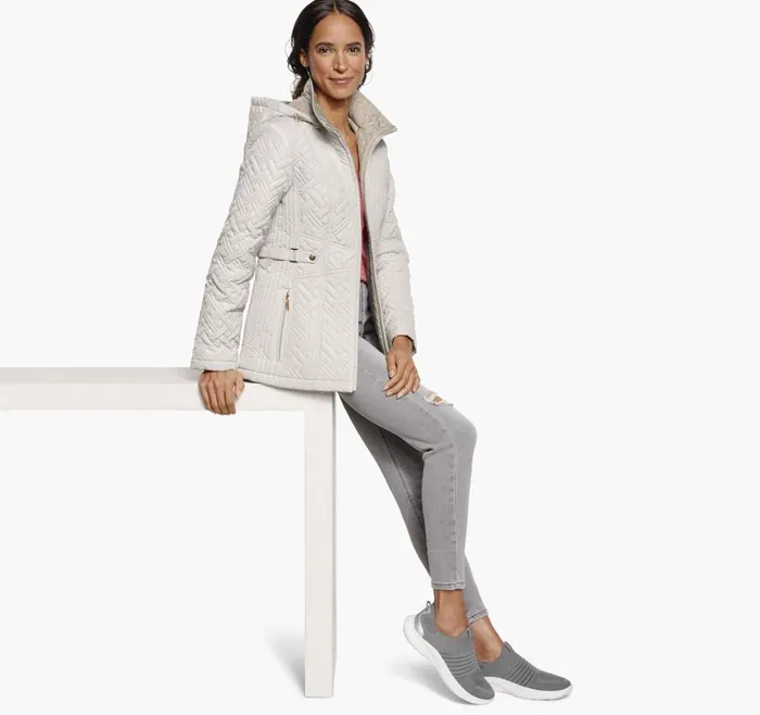 Johnston and Murphy Mixed Quilted Jacket Storm Cloud Women Coats Jackets and Vests Johnston and Murphy Mixed Quilted Jacket Storm Cloud Women Coats Jackets and Vests
