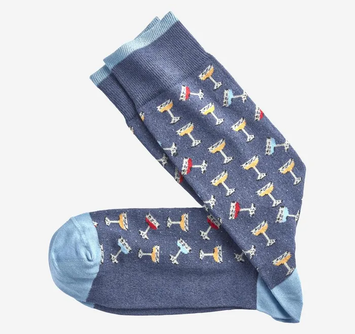 Johnston and Murphy Novelty Socks Denim Cocktail Men Socks