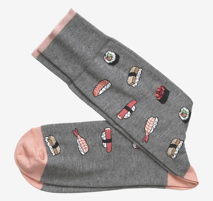 Johnston and Murphy Novelty Socks Gray Sushi Men Socks