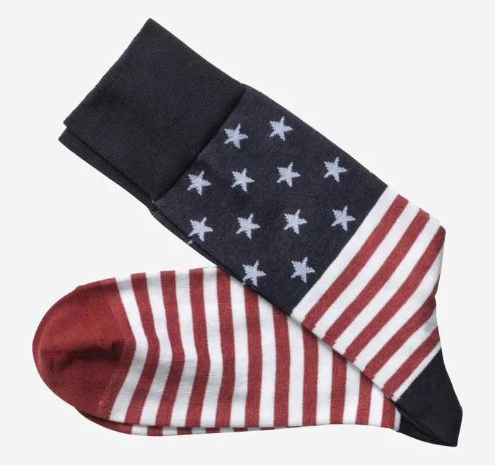 Johnston and Murphy Novelty Socks Navyred Flag Men Socks