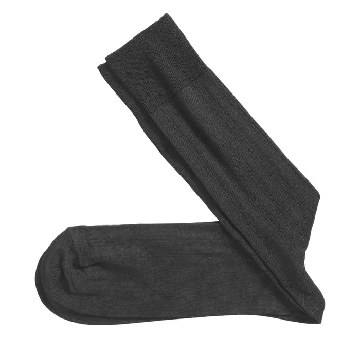 Johnston and Murphy Pima Cotton Ribbed Socks Black Men Socks