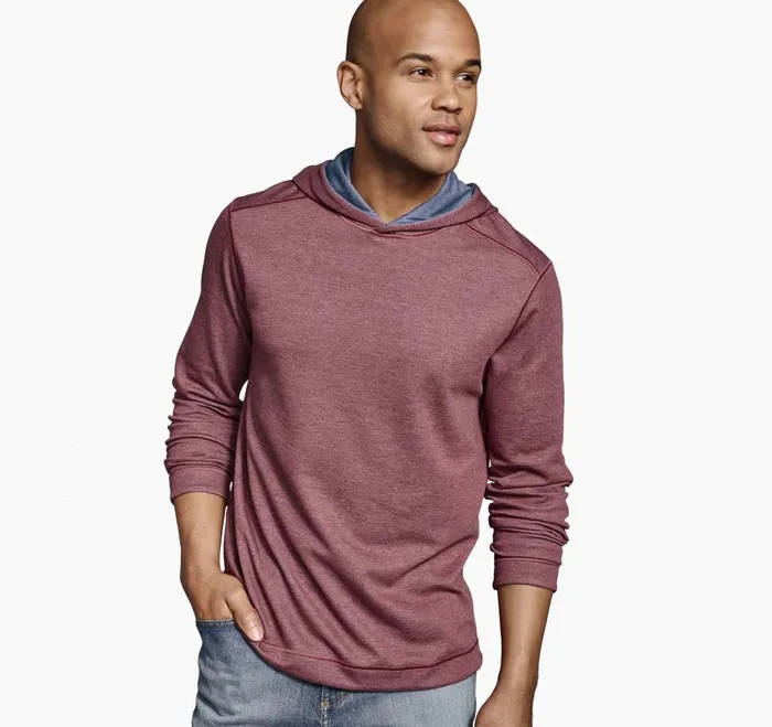 Johnston and Murphy Reversible Knit Hoodie Berryblue Men Loungewear
