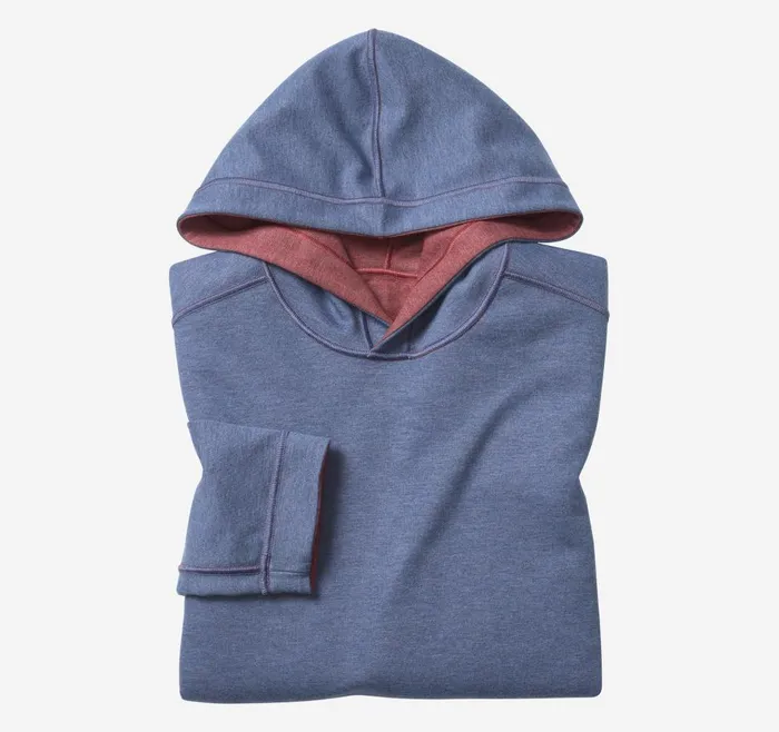Johnston and Murphy Reversible Knit Hoodie Berryblue Men Loungewear