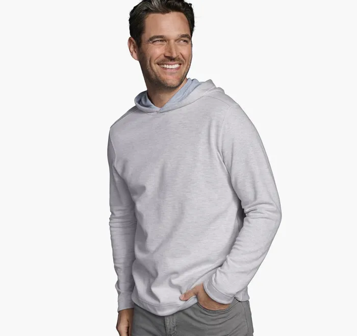Johnston and Murphy Reversible Knit Hoodie Whitestorm Men Loungewear