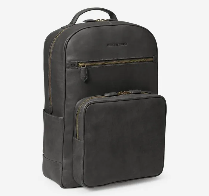 Johnston and Murphy Rhodes Backpack Black Full Grain Men Backpacks and Briefcases Johnston and Murphy Rhodes Backpack Black Full Grain Men Backpacks and Briefcases