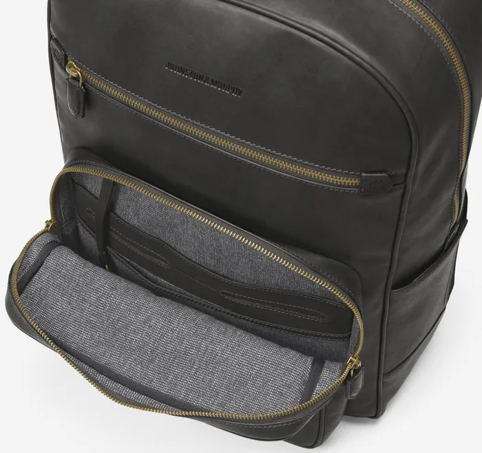 Johnston and Murphy Rhodes Backpack Black Full Grain Men Backpacks and Briefcases Johnston and Murphy Rhodes Backpack Black Full Grain Men Backpacks and Briefcases