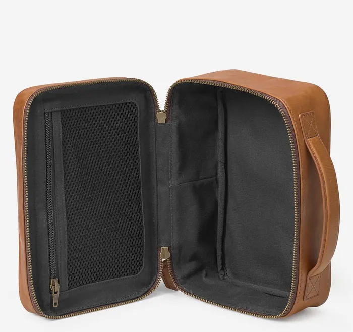 Johnston and Murphy Rhodes Travel Kit Tan Full Grain Men Travel Accessories