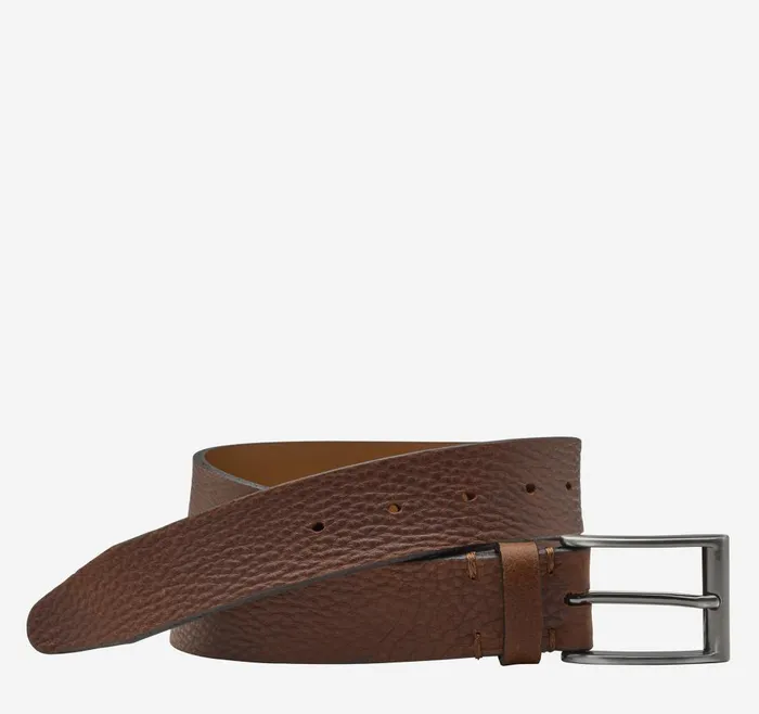 Johnston and Murphy Soft Pebbled Belt Brown Men Belts