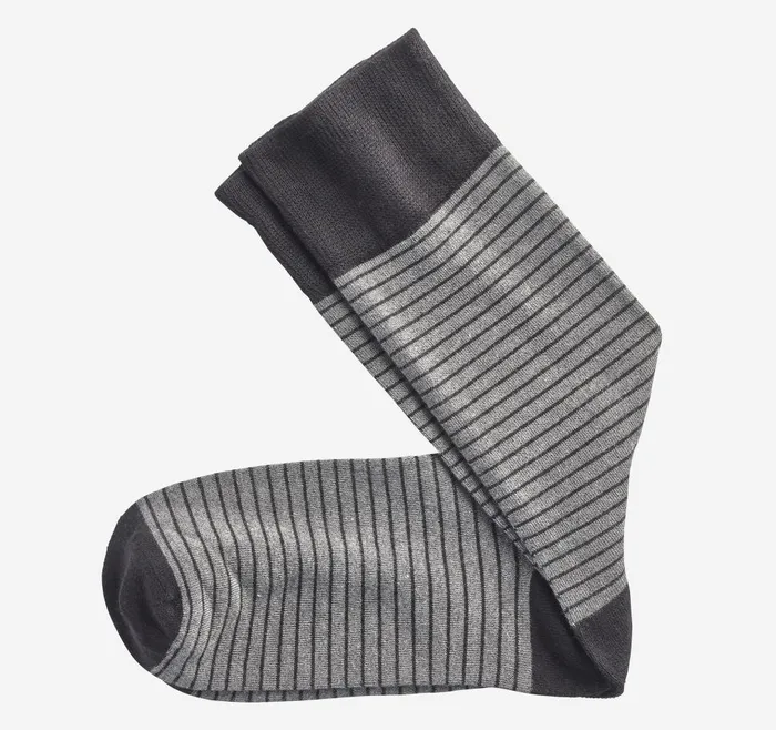 Johnston and Murphy Striped Dress Socks Gray Stripe Men Socks
