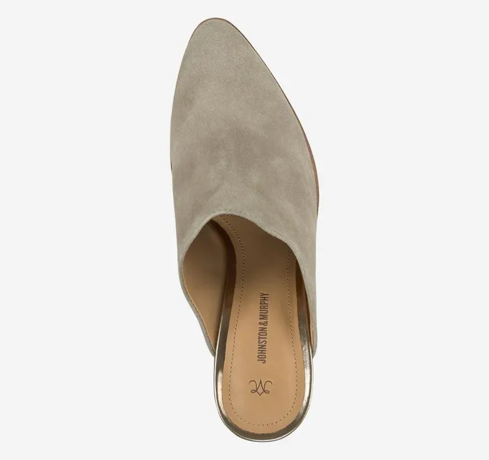 Johnston and Murphy Trista Mule Taupe Italian Suede Women Mules and Loafers Johnston and Murphy Trista Mule Taupe Italian Suede Women Mules and Loafers
