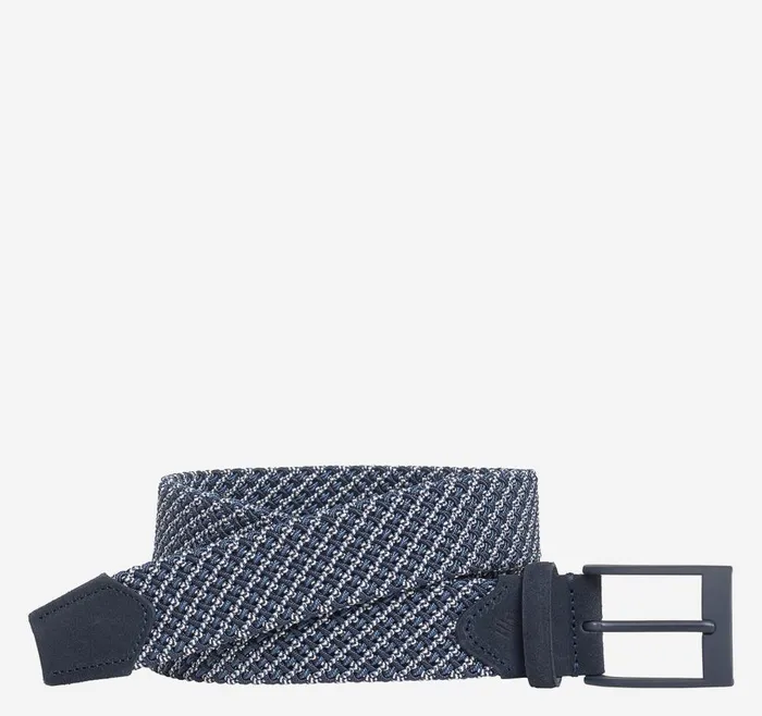 Johnston and Murphy Tubular Woven Belt Navywhite Men Belts