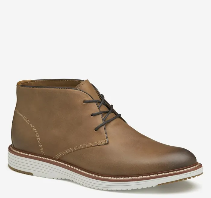 Johnston and Murphy Upton Chukka Tan Oiled Full Grain Men Boots