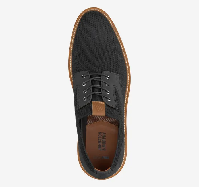 Johnston and Murphy Upton Knit Plain Toe Black Knit Men LaceUps Johnston and Murphy Upton Knit Plain Toe Black Knit Men LaceUps