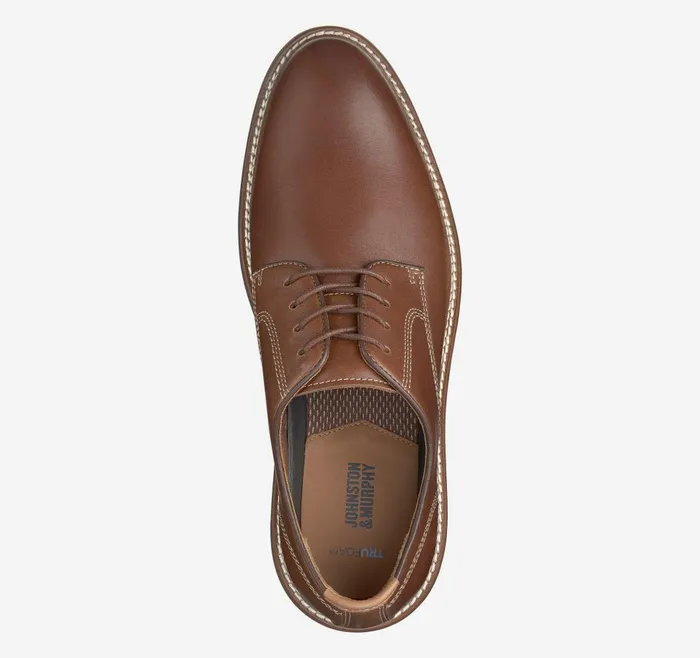 Johnston and Murphy Upton Plain Toe Tan Full Grainblue Sole Men LaceUps Johnston and Murphy Upton Plain Toe Tan Full Grainblue Sole Men LaceUps