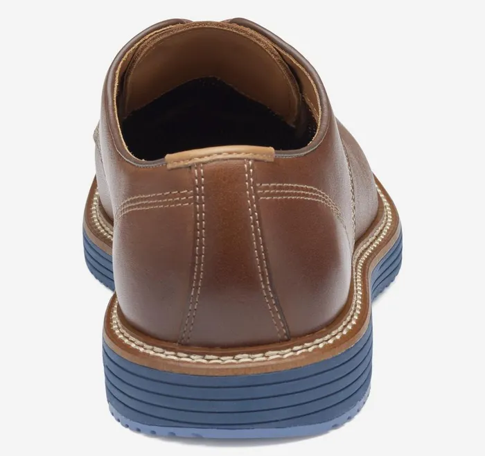 Johnston and Murphy Upton Plain Toe Tan Full Grainblue Sole Men LaceUps Johnston and Murphy Upton Plain Toe Tan Full Grainblue Sole Men LaceUps