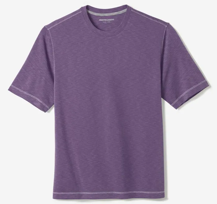 Johnston and Murphy Vintage Slub Crewneck Tee Purple Men Polos and Tees Johnston and Murphy Vintage Slub Crewneck Tee Purple Men Polos and Tees
