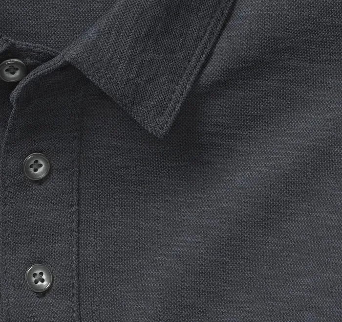 Johnston and Murphy Vintage Slub Polo Black Men Polos and Tees