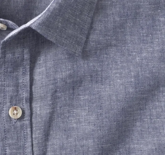 Johnston and Murphy Washed LinenBlend Shirt Navy Solid Men Shirts Johnston and Murphy Washed LinenBlend Shirt Navy Solid Men Shirts