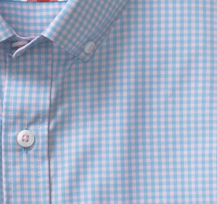 Johnston and Murphy XC4 LongSleeve StretchWoven Shirt Bluepink Gingham Men Shirts Johnston and Murphy XC4 LongSleeve StretchWoven Shirt Bluepink Gingham Men Shirts
