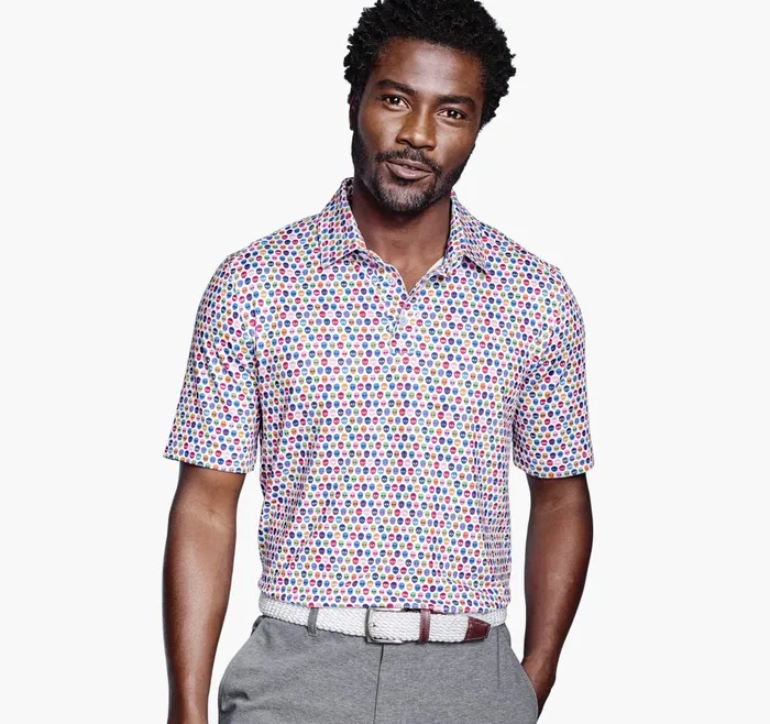 Johnston and Murphy XC4 Performance Polo Multi Skull Men Polos and Tees