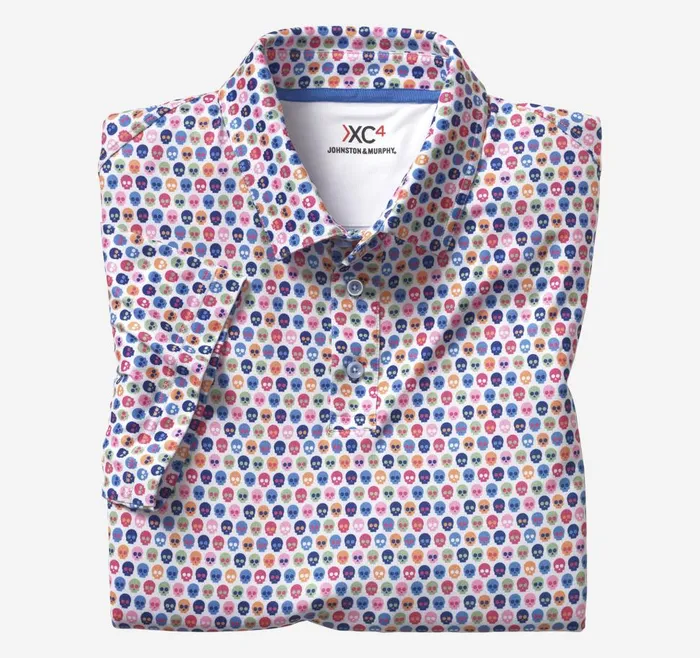 Johnston and Murphy XC4 Performance Polo Multi Skull Men Polos and Tees Johnston and Murphy XC4 Performance Polo Multi Skull Men Polos and Tees