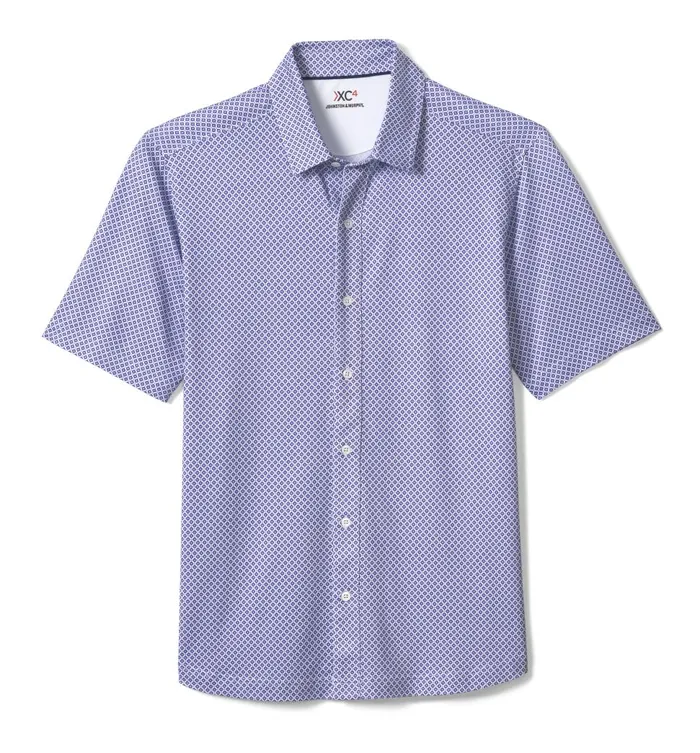 Johnston and Murphy XC4 Performance Shirt Purple Droplet Men ShortSleeve Shirts Johnston and Murphy XC4 Performance Shirt Purple Droplet Men ShortSleeve Shirts