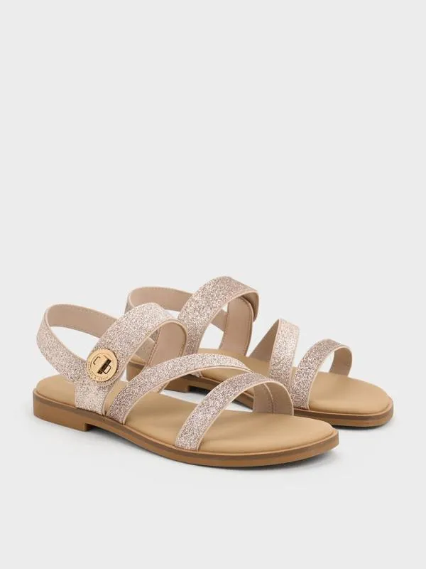 Kids Girls039 Yara Glittered Metallic Buckle Sandals 8211 Silver CHARLES and KEITH Shoes Kids Girls039 Yara Glittered Metallic Buckle Sandals 8211 Silver CHARLES and KEITH Shoes
