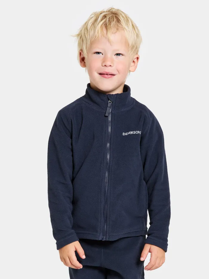 Kids Monte FullZip Navy Didriksons Fleece and Midlayers