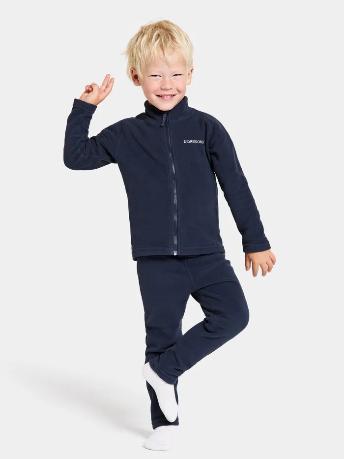 Kids Monte FullZip Navy Didriksons Fleece and Midlayers