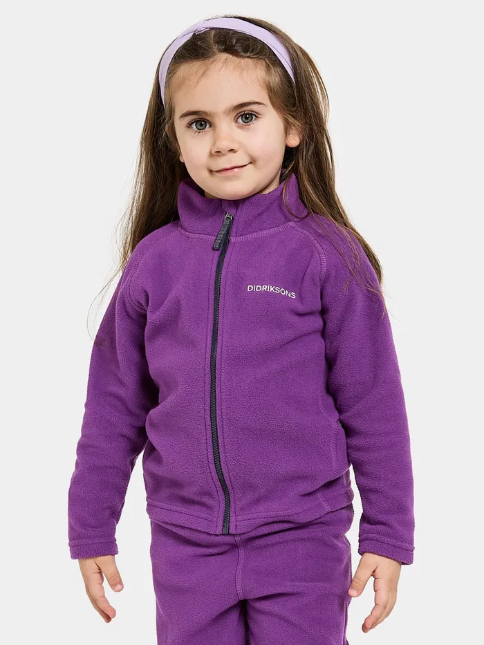 Kids Monte FullZip Royal Purple Didriksons Fleece and Midlayers