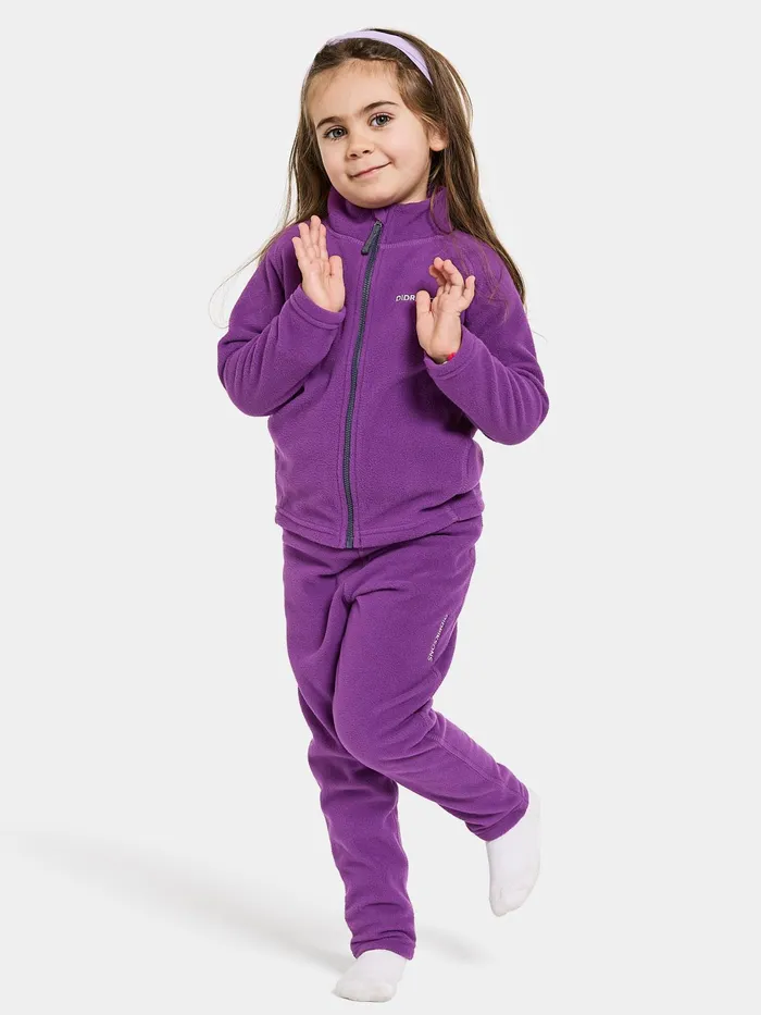 Kids Monte FullZip Royal Purple Didriksons Fleece and Midlayers