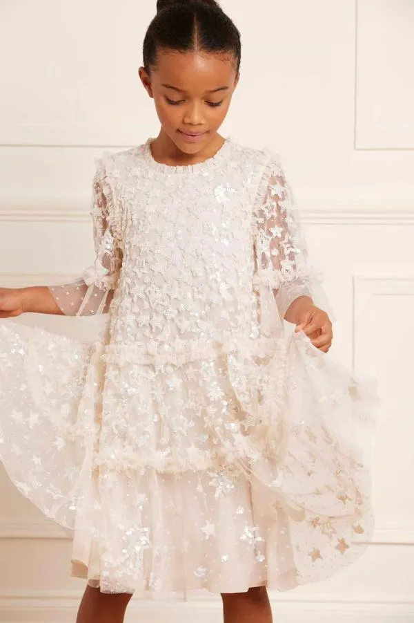 KIDS Needle and Thread Constellation Gloss Kids Dress Champagne