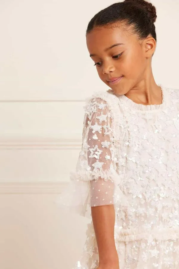 KIDS Needle and Thread Constellation Gloss Kids Dress Champagne