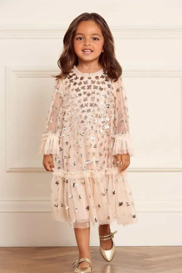 KIDS Needle and Thread Glisten Kids Dress Beige