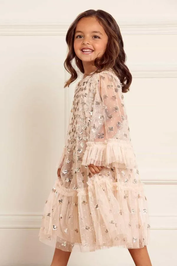 KIDS Needle and Thread Glisten Kids Dress Beige KIDS Needle and Thread Glisten Kids Dress Beige