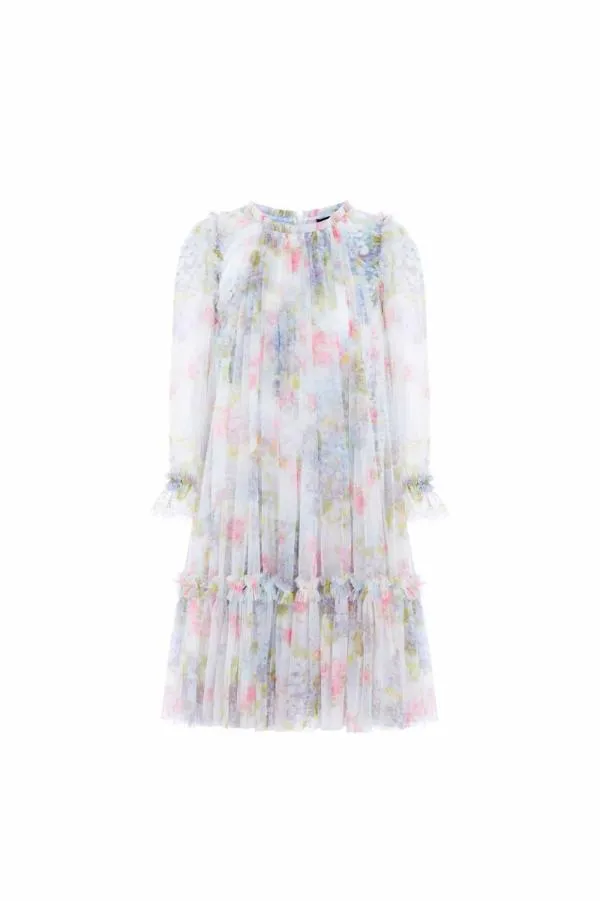 KIDS Needle and Thread Hydrangea Long Sleeve Kids Dress Multi KIDS Needle and Thread Hydrangea Long Sleeve Kids Dress Multi