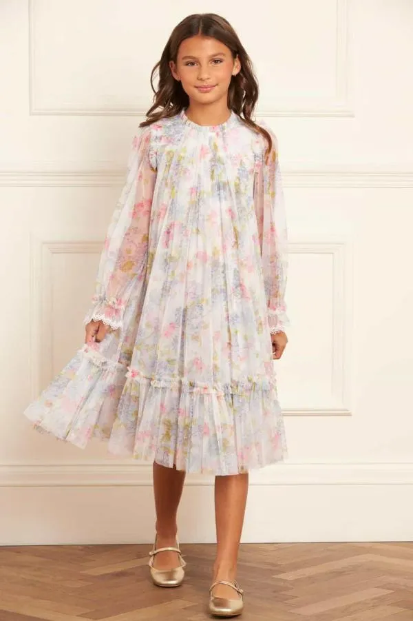 KIDS Needle and Thread Hydrangea Long Sleeve Kids Dress Multi KIDS Needle and Thread Hydrangea Long Sleeve Kids Dress Multi