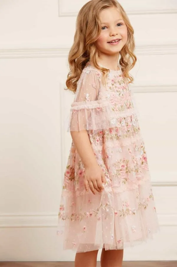 KIDS Needle and Thread Ribbon Bouquet Kids Dress Pink KIDS Needle and Thread Ribbon Bouquet Kids Dress Pink