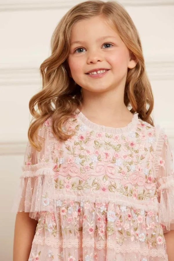KIDS Needle and Thread Ribbon Bouquet Kids Dress Pink KIDS Needle and Thread Ribbon Bouquet Kids Dress Pink
