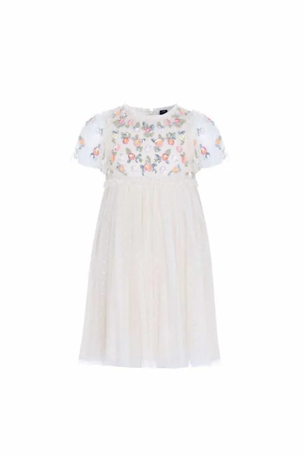 KIDS Needle and Thread Shimmer Ditsy Bodice Kids Dress Champagne KIDS Needle and Thread Shimmer Ditsy Bodice Kids Dress Champagne
